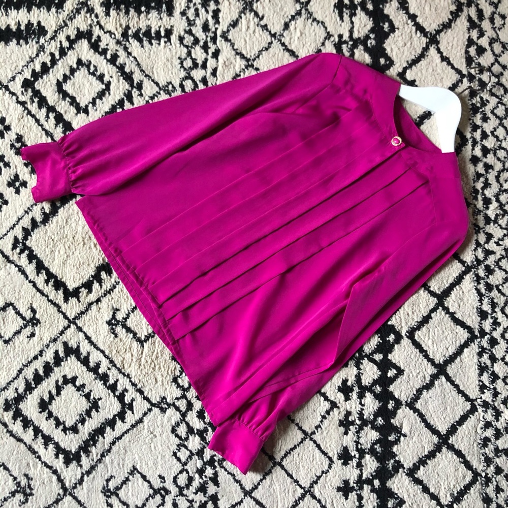 NICOLA Pleated Pink Blouse
